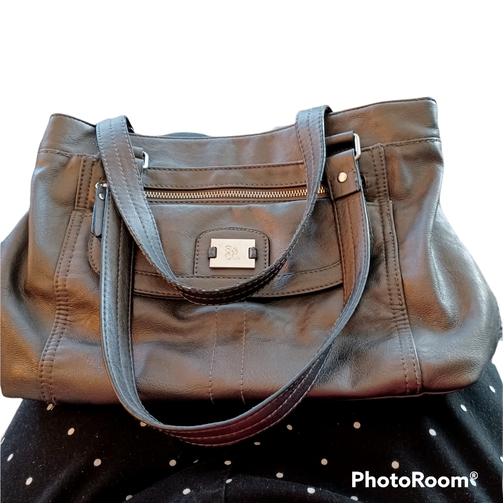 S & CO. Gray 2 Strap Purse/Bag, 12" W x 10" H